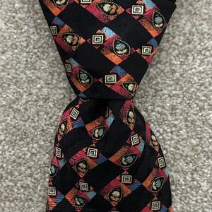 Brioni Roma Men's Silk‎ Tie Hand Made In Italy Geometric Pattern